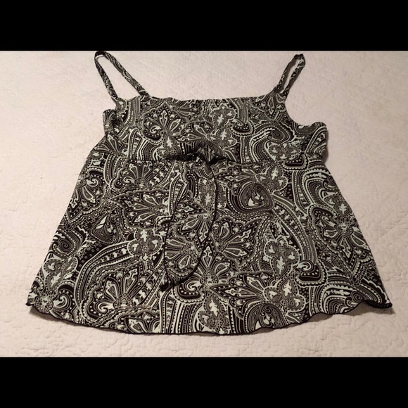 Paisley Tank Top in Brown and White! Size L - Picture 3 of 6